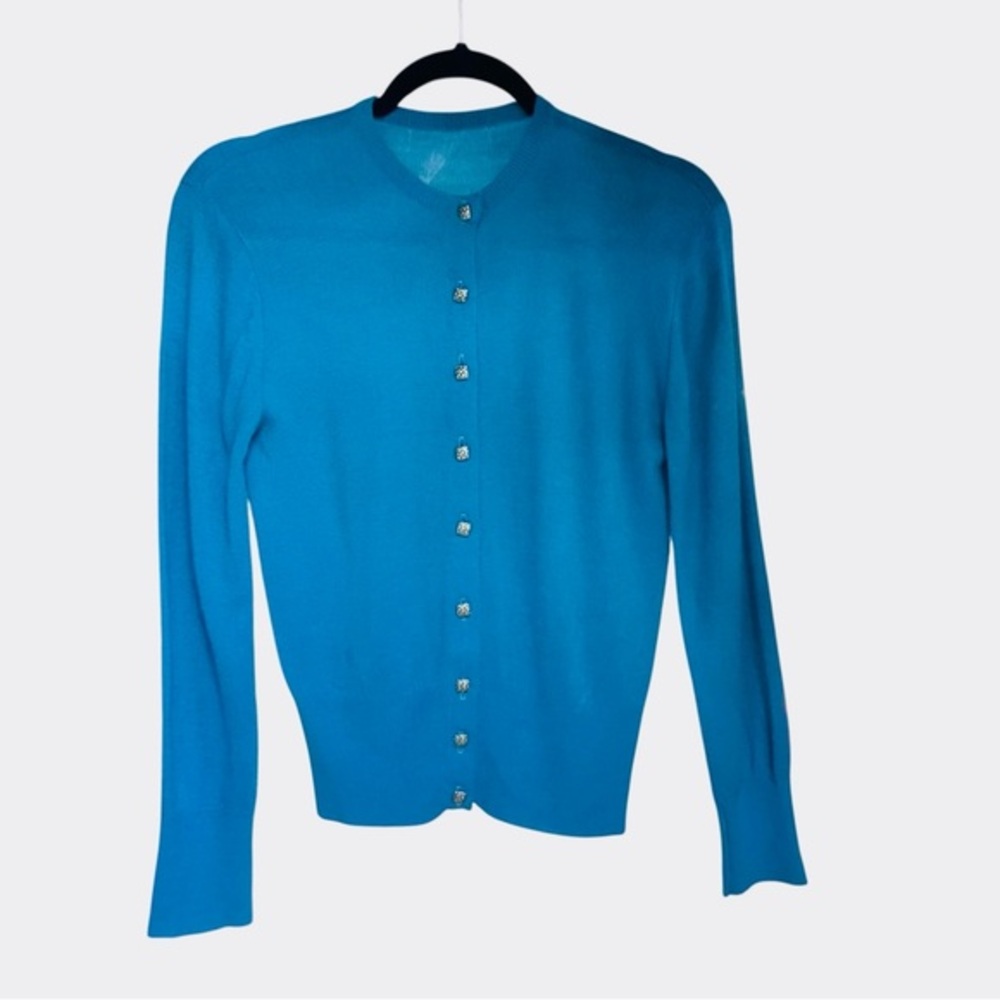 Vintage Womens Cardigan Sweater  Vibrant Blue Size Small